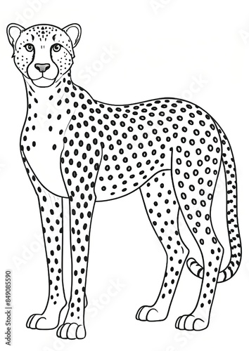 Coloring page from the Zoo Animal series - Cheetah