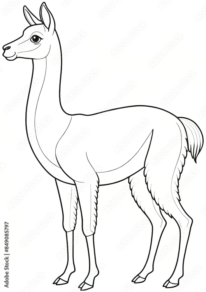 Coloring page from the Zoo Animal series - Guanaco Coloring page from the Zoo Animal series - Guanaco