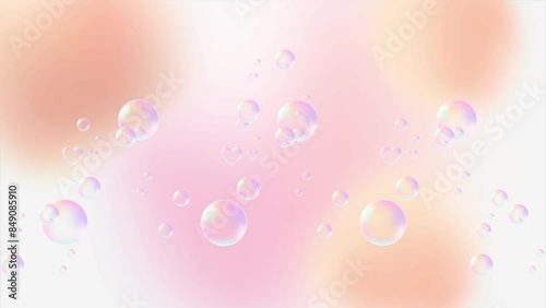 love shaped water bubble on abstract background