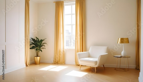 white and gold theme modern interior