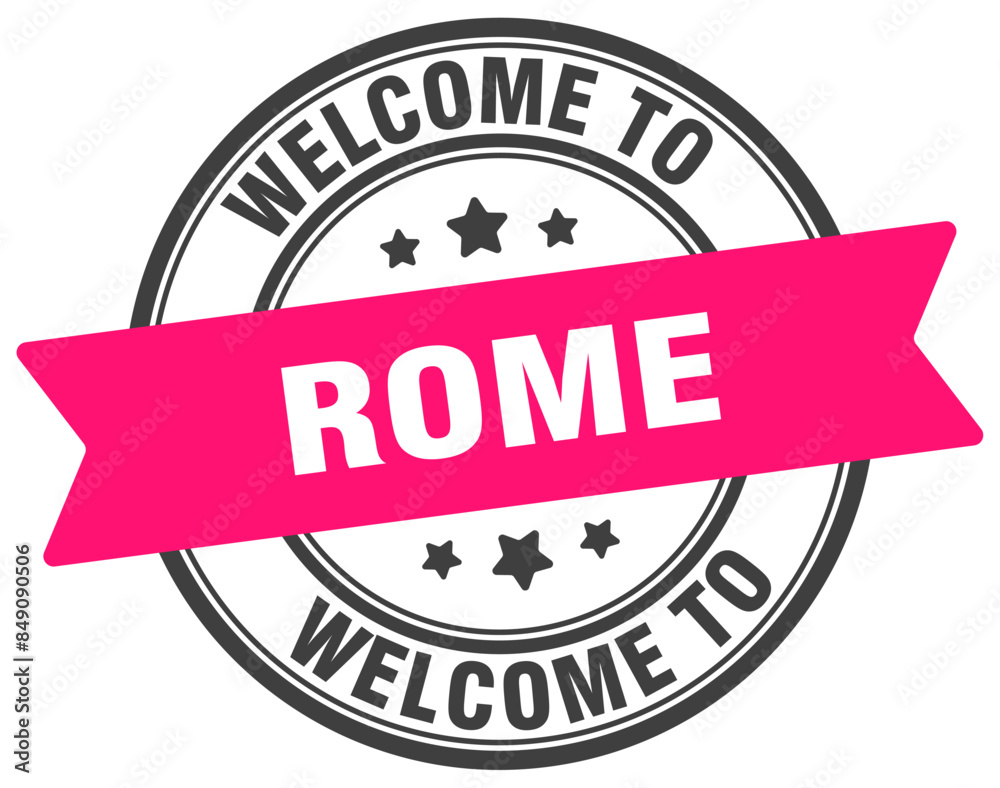 Fototapeta premium Welcome to Rome stamp. Rome round sign