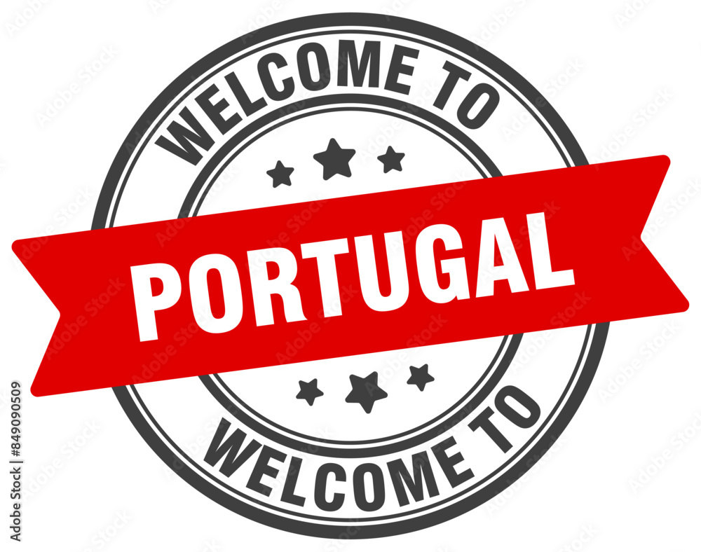 Welcome to Portugal stamp. Portugal round sign Welcome to Portugal stamp. Portugal round sign