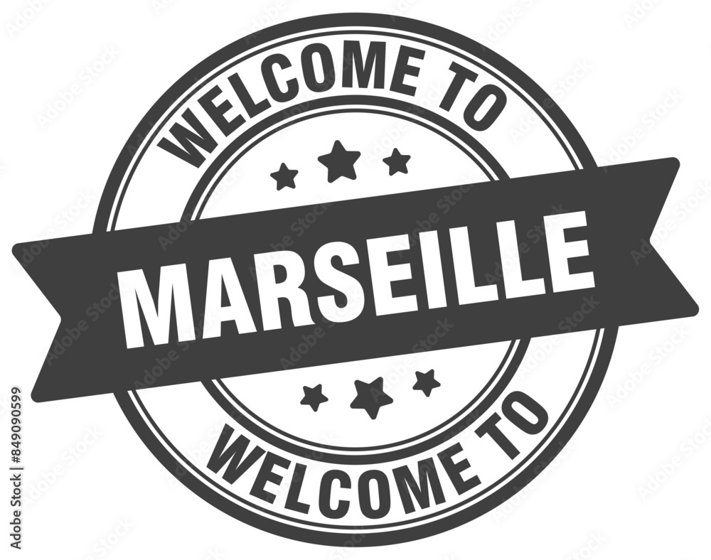 Obraz premium Welcome to Marseille stamp. Marseille round sign