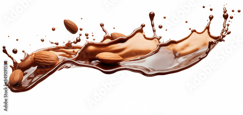 Delicious almond and chocolate spread stock footage 