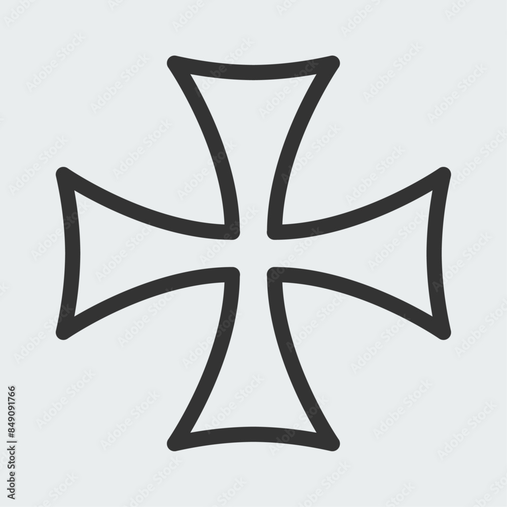Knights Templar Cross Easy Editable Outline Vector Design Stock knights-templar-cross-easy-editable-outline-vector-design-stock