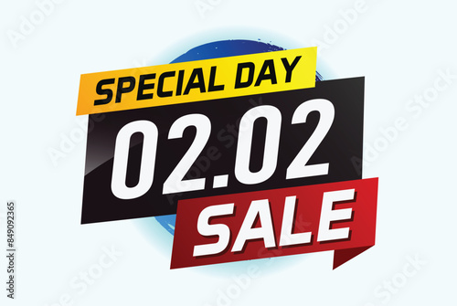 2.2 Special day sale word concept vector illustration with ribbon and 3d style for use landing page, template, ui, web, mobile app, poster, banner, flyer, background, gift card, coupon

