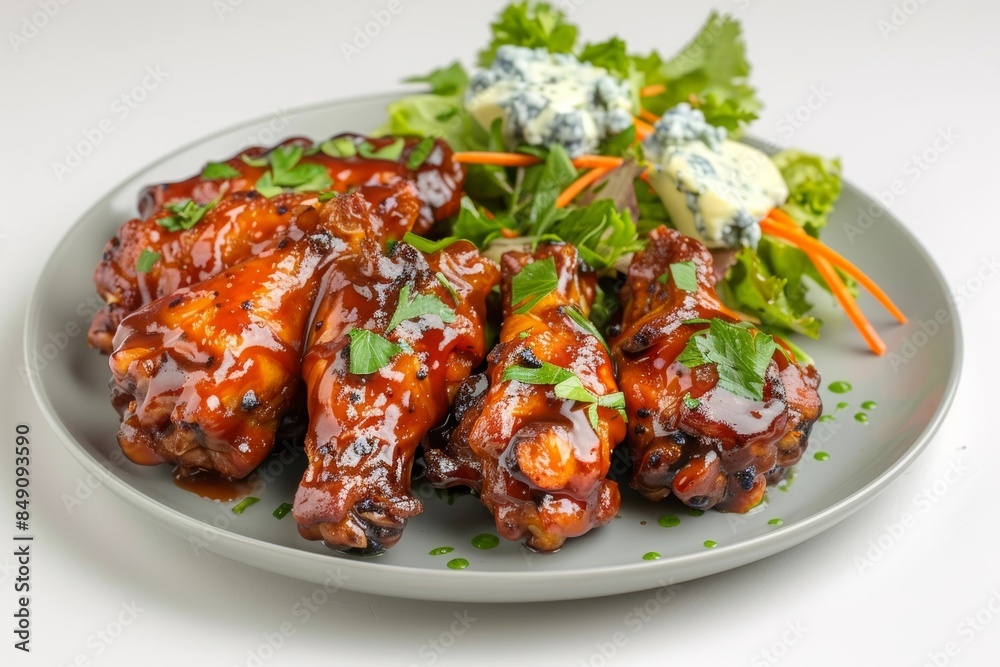 Irresistible BBQ Chicken Wings with Blue Cheese Butter and Herbs