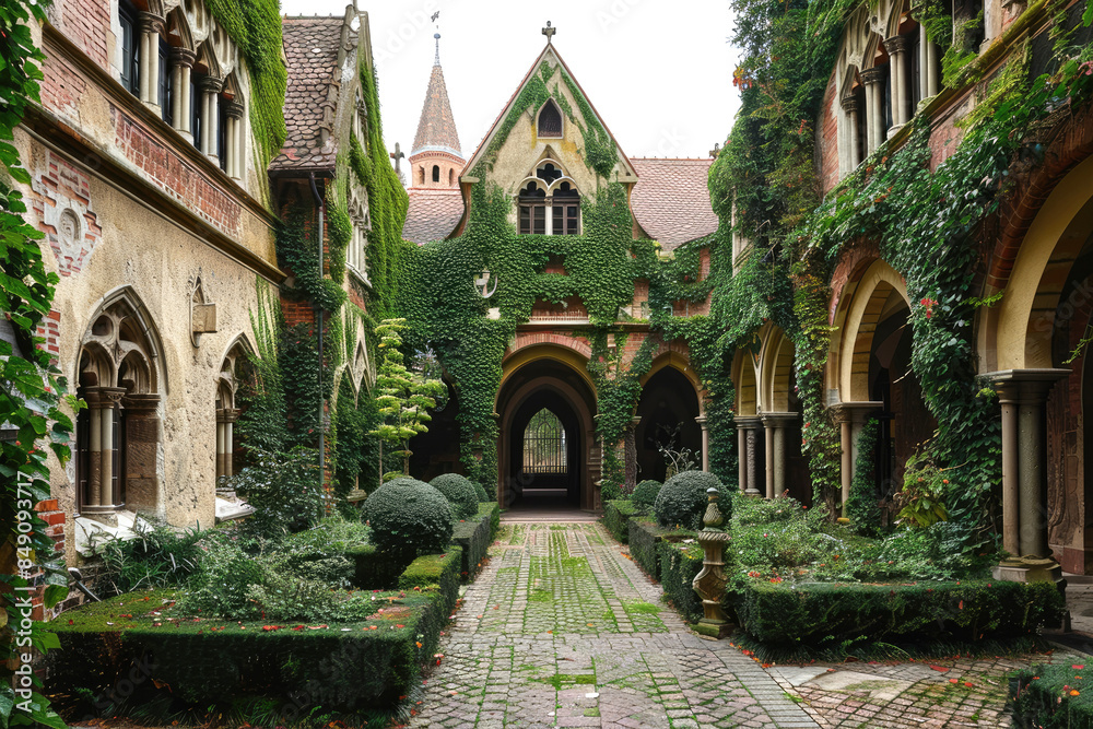 Fototapeta premium The courtyard of a castle