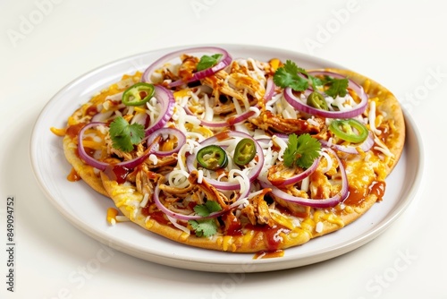 Mouthwatering BBQ Chicken Flatbread with Melted Provolone and Tangy BBQ Sauce