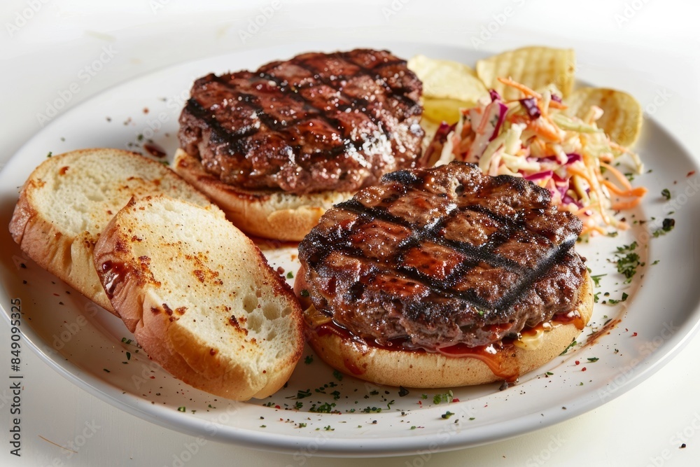 Scrumptious BBQ Burgers Made with Coarsely Ground Beef and Seasonings Scrumptious BBQ Burgers Made with Coarsely Ground Beef and Seasonings