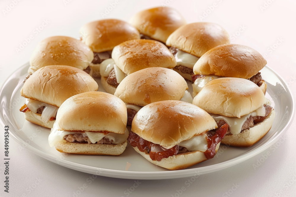 Irresistible Mini BBQ Burgers with Original Barbecue Sauce and Tender Ground Beef Irresistible Mini BBQ Burgers with Original Barbecue Sauce and Tender Ground Beef