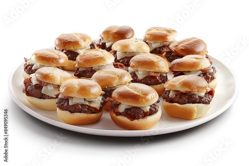 Delicious BBQ Burger Bites with Melted Cheese and Savory Onions © Mayatnikstudio