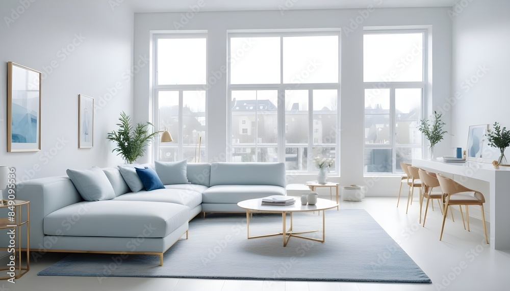 white and gold theme modern interior