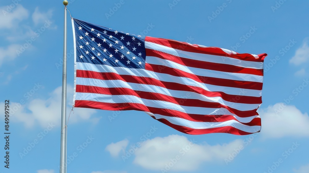 United States flag, white background United States flag, white background