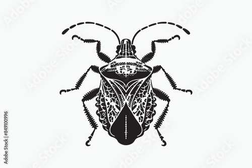 Lace Bug silhouette vector art illustration photo