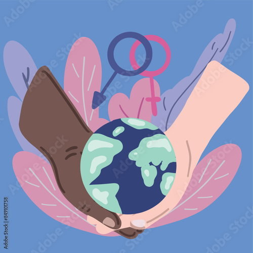 World health sexual day flat design set card