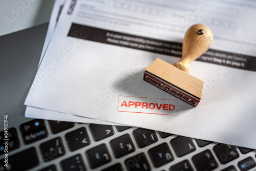 Approved stamp on document