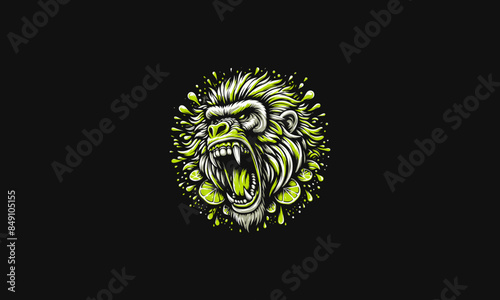 head baboon angry vector illustration artwork design