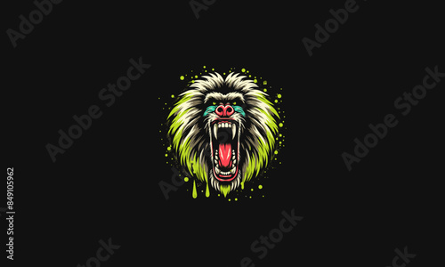 head baboon angry vector illustration artwork design