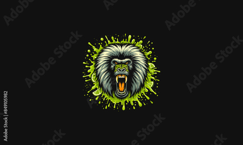 head baboon angry vector illustration artwork design