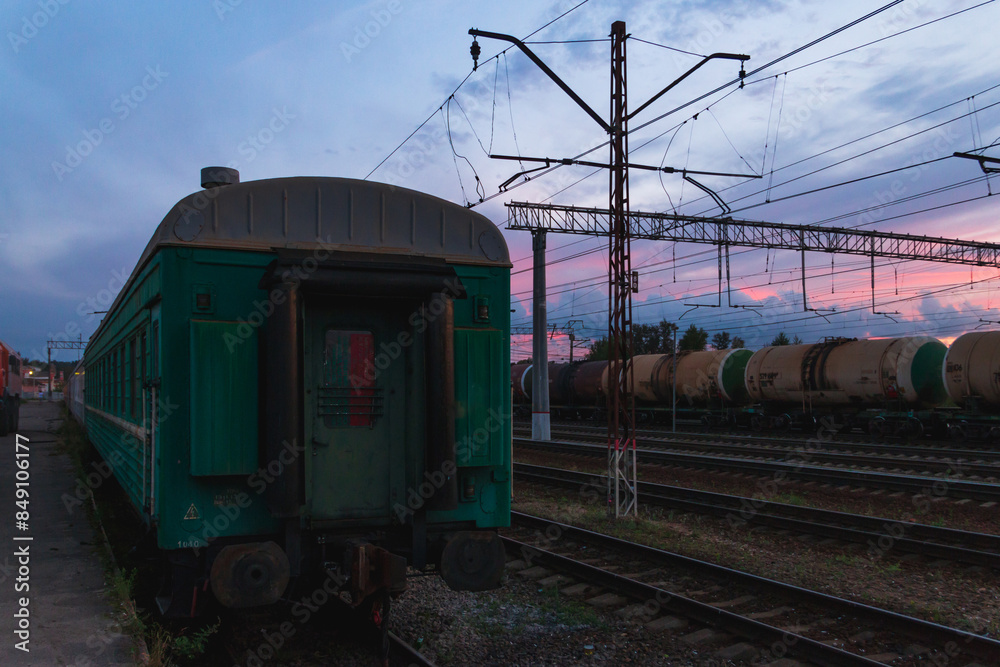 Fototapeta premium Twilight at the Railway Station