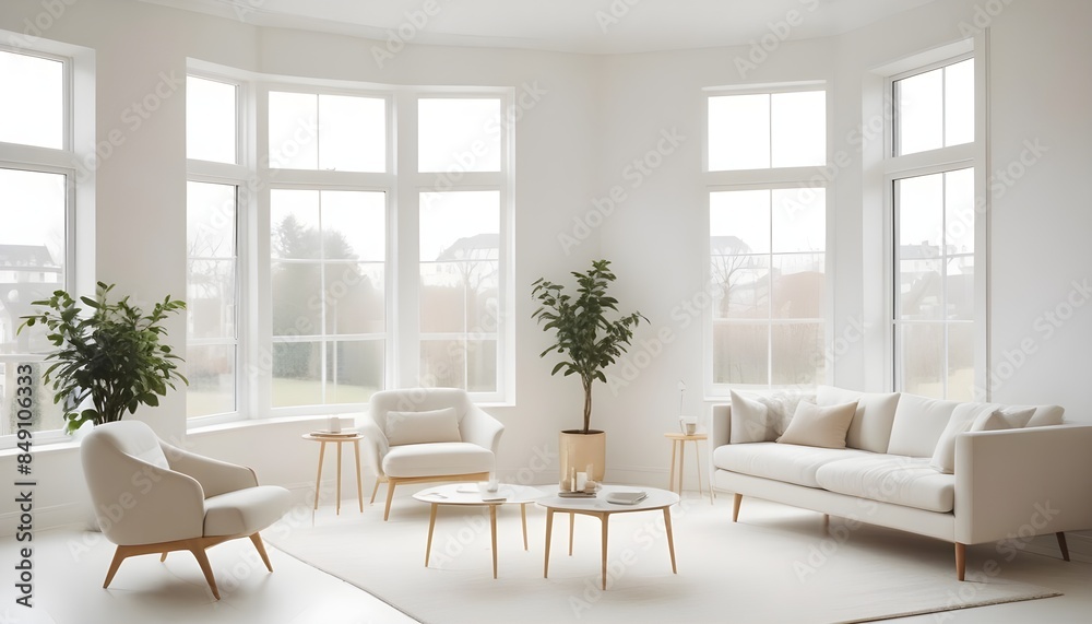 white and gold theme modern interior