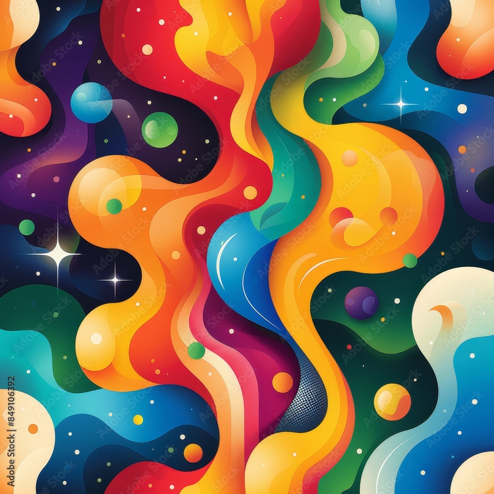 Abstract background illustration in the style of the 70s Abstract background illustration in the style of the 70s