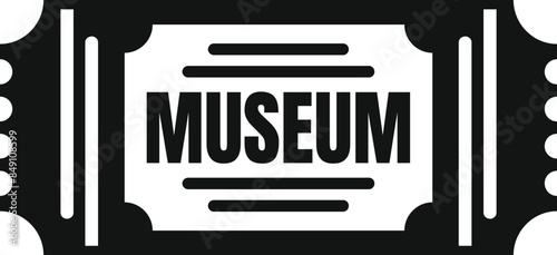 Simple icon of a ticket granting access to a museum for a fun day of learning and enjoying art