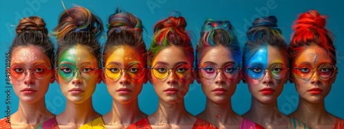 Captivating Spectrum Vibrant Rainbow Infused Portraits Showcasing Makeup Creativity