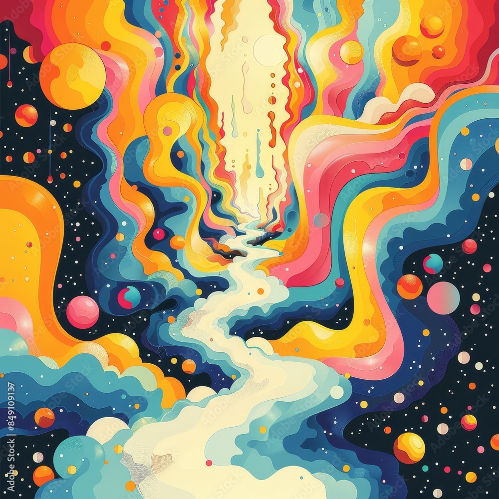 Abstract background illustration in the style of the 70s