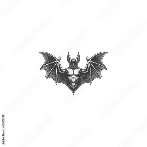 Animal Bat engraving vintage design vector illustration