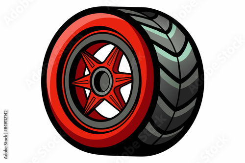 Tire on White Background,wheel, tire, tyre, car, rubber, auto, isolated, vehicle, white, automobile, black, transport, 