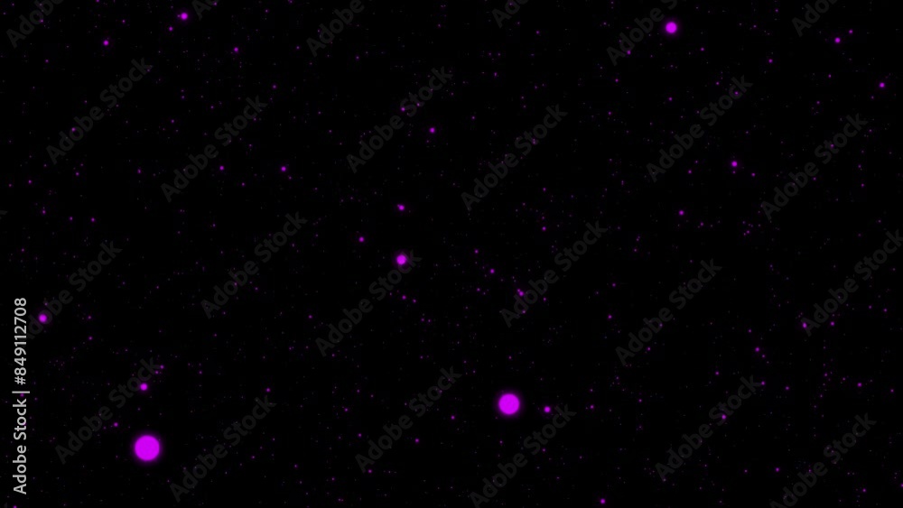 Digital animation of pink particles moving on a black background Digital animation of pink particles moving on a black background