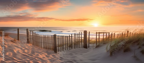Obraz na płótnie Beach sunset in the hamptons summertime. Creative banner. Copyspace image w salonie