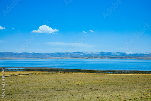 Aba, Sichuan Province - mountains and grasslands under the blue sky