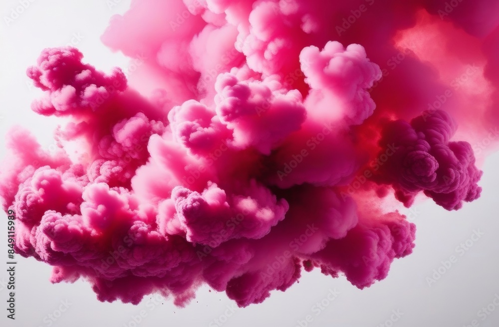 Abstract pink smoke paint explosion on white background Abstract pink smoke paint explosion on white background
