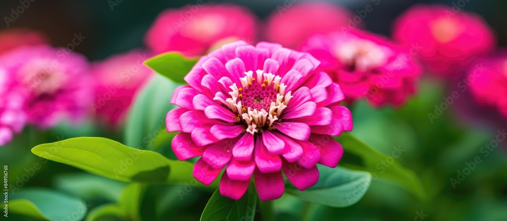 Obraz premium Zinnia elegans is one of the most well known annual flowering plants in the Zinnia genus This flower thrives in both hot and cold places The various color variations are very attractive