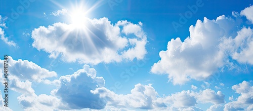 Fototapeta Naklejka Na Ścianę i Meble -  clouds and sky with the sun making the clouds bright. Creative banner. Copyspace image