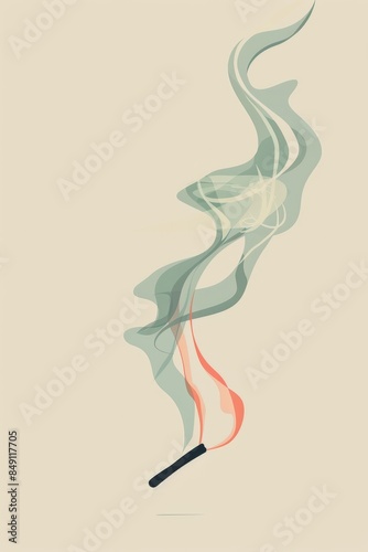 Smoke from a cigarette against a green background, atmospheric and evocative.