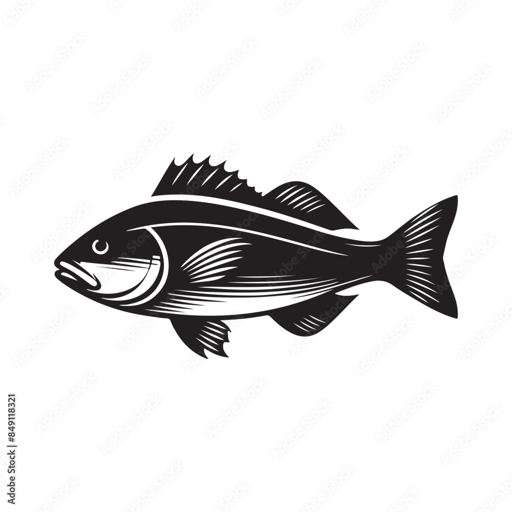 Fish silhouette vector, illustration Fish silhouette vector, illustration