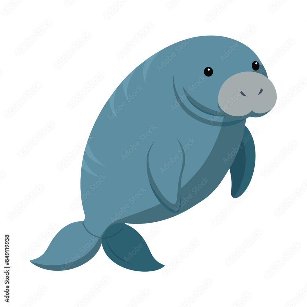 illustration of a manatee animal on white illustration of a manatee animal on white