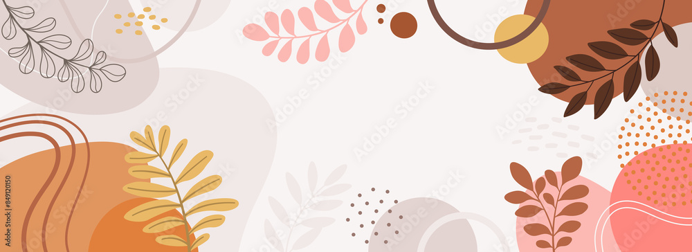 Design banner Spring background with beautiful.. Colorful background with tropical plants. Design banner Spring background with beautiful.. Colorful background with tropical plants.
