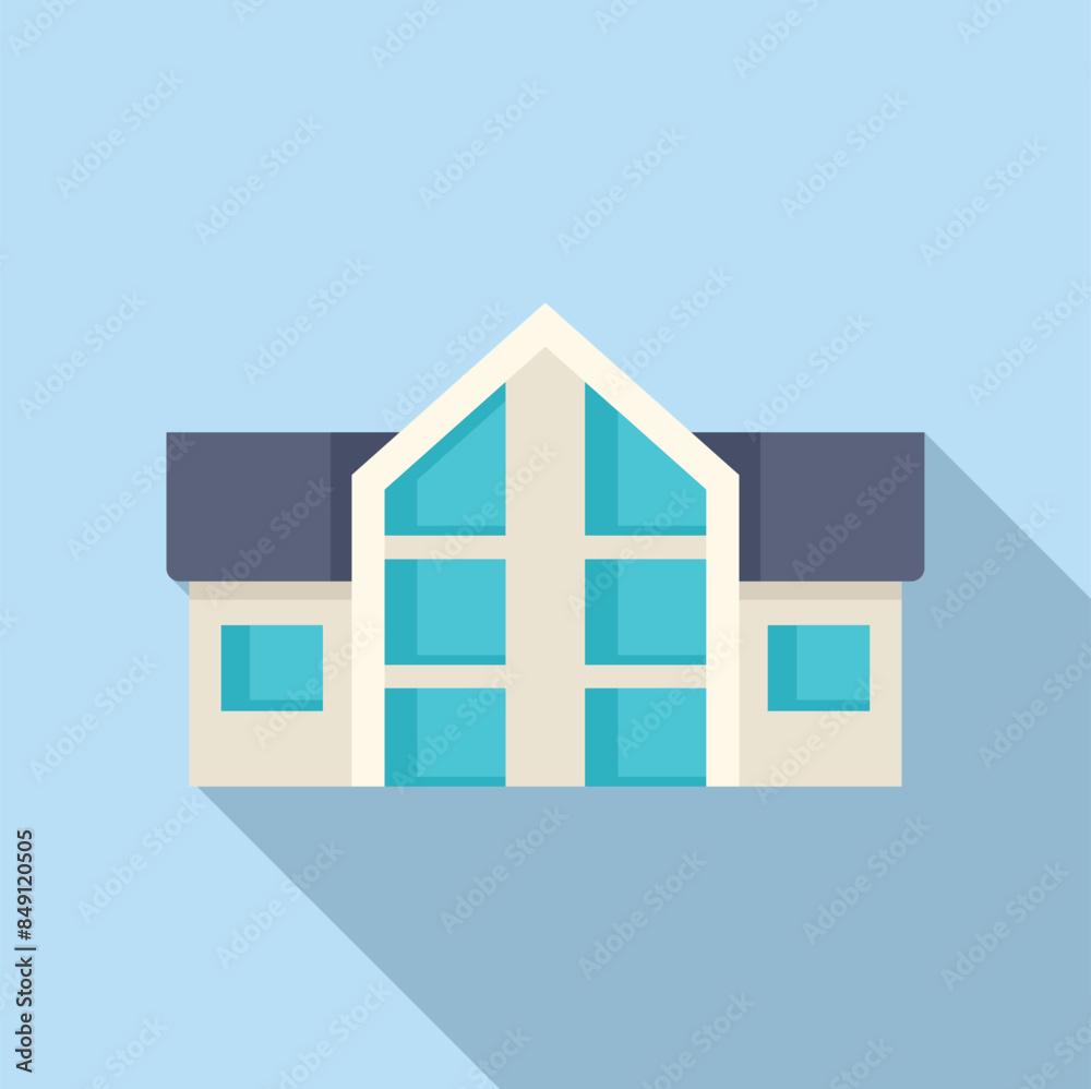 Modern eco friendly house is standing under blue sky, showcasing sustainable design and energy efficiency Modern eco friendly house is standing under blue sky, showcasing sustainable design and energy efficiency
