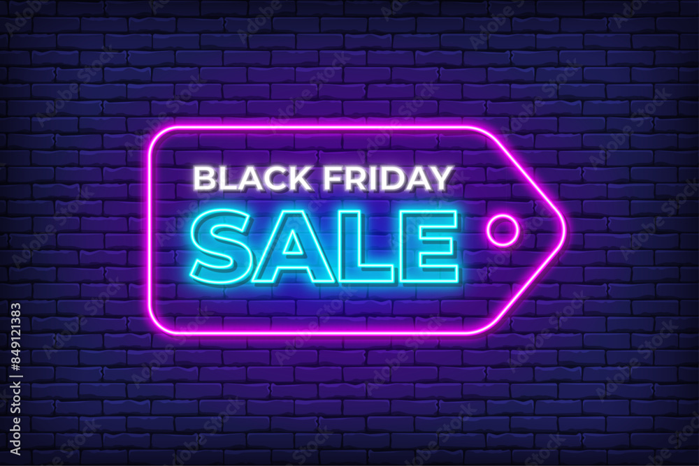 Obraz premium Black friday sale neon label 1