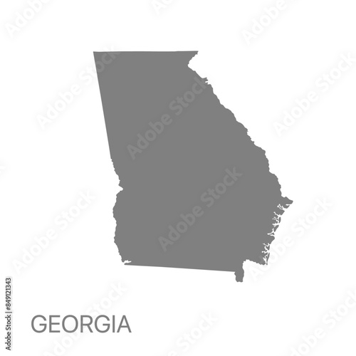 High quality detailed map Georgia state