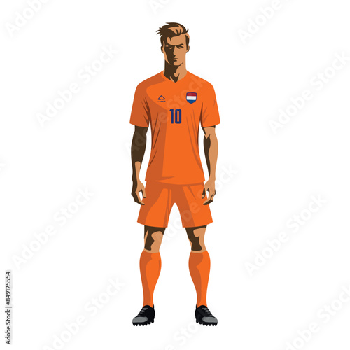 Soccer player in Netherlands team uniform