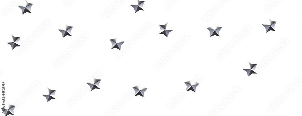 Festive Celestial Cascade: Mesmerizing 3D Illustration of Descending Christmas Stars