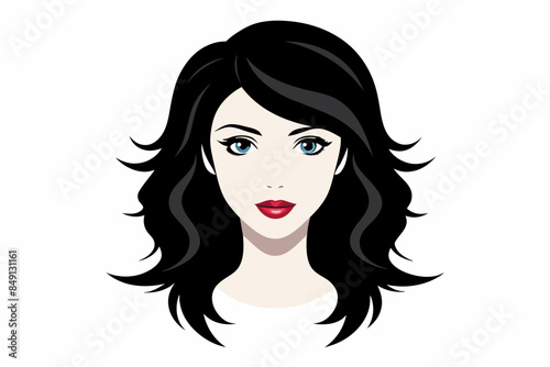 Vector of Beautiful Fashion Girl Face Logo Black Silhouette,woman, hair, face, beauty, vector, fashion, illustration, lady, glamour, lips, art, head, style, 