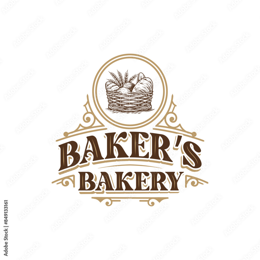 Retro Bakery Logo Design Bake and Cake Pastry Retro Bakery Logo Design Bake and Cake Pastry