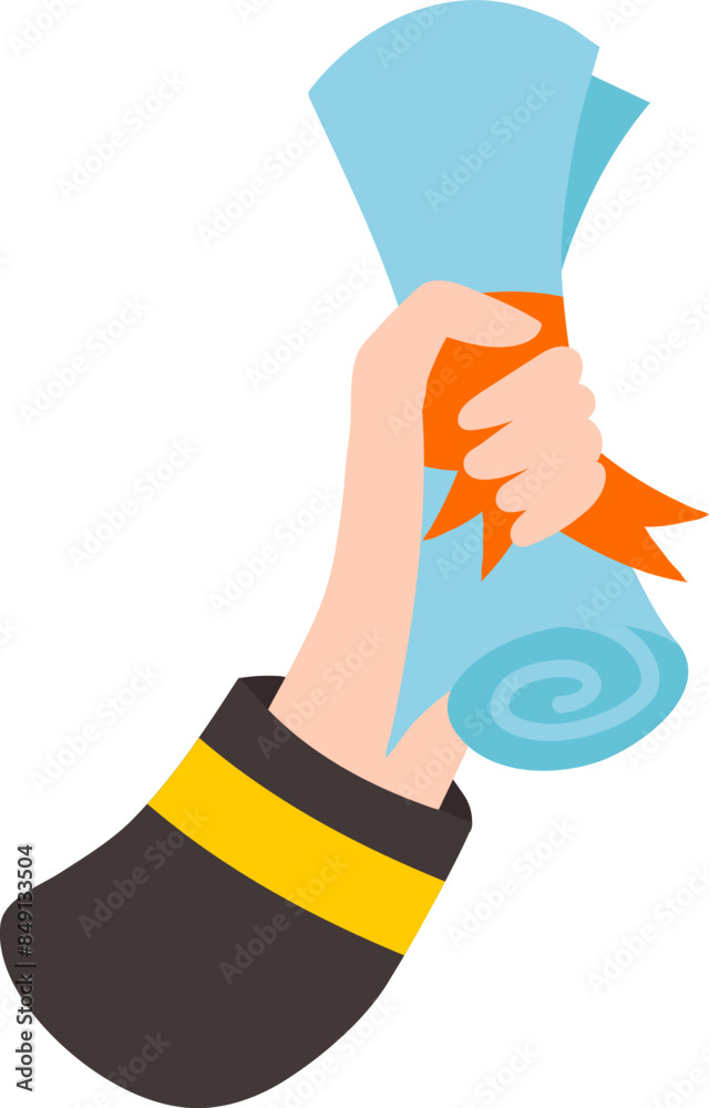 hand hold diploma illustration hand hold diploma illustration